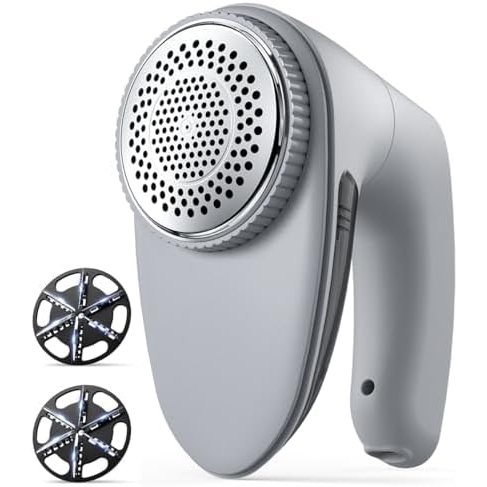 Bymore Large-Head Fabric Shaver, 65mm Head, 6-Leaf Blades, Gray