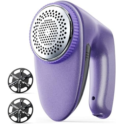 Bymore Large-Head Fabric Shaver, 65mm, Spare Blades, Dark Purple